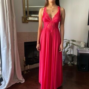 Vintage Olga Cherry Cherry Nightgown